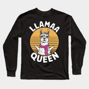 Llama Drama Queen Funny Llama posing shirt Long Sleeve T-Shirt